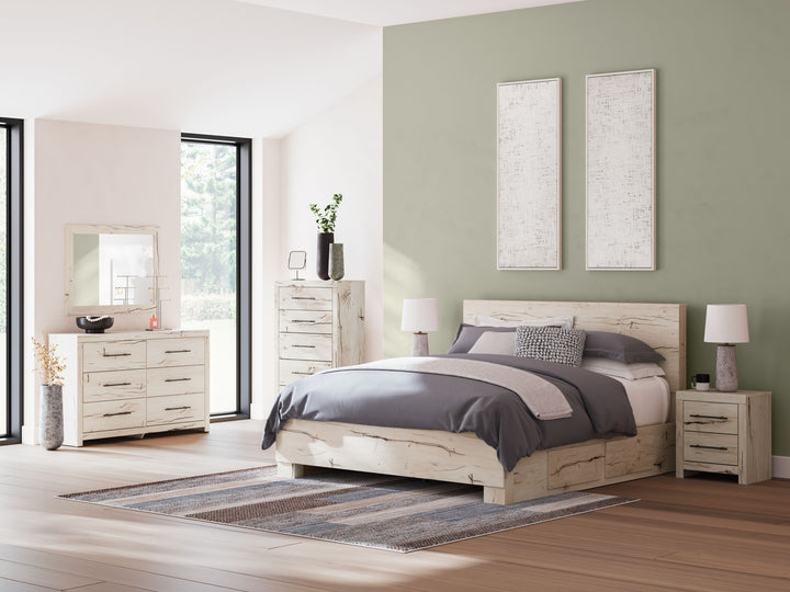 Lawroy - King Panel Bed With 2 Under Bed Storage Units - Light Natural by Ashley Furniture product image