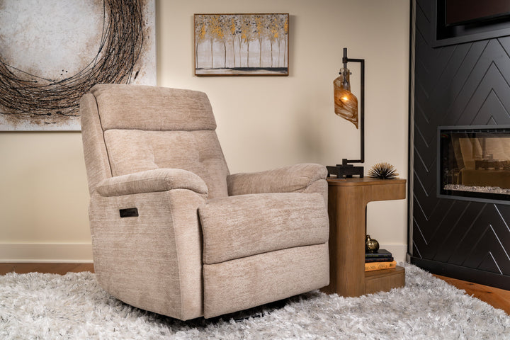 Sophisticated Power Swivel Gliding Recliner With Power Headrest &amp; Lumbar Oat
