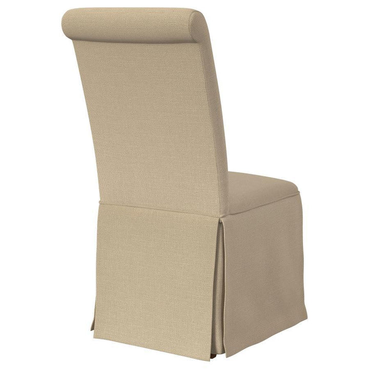 Shawna - Upholstered Skirted Dining Chair  - Khaki