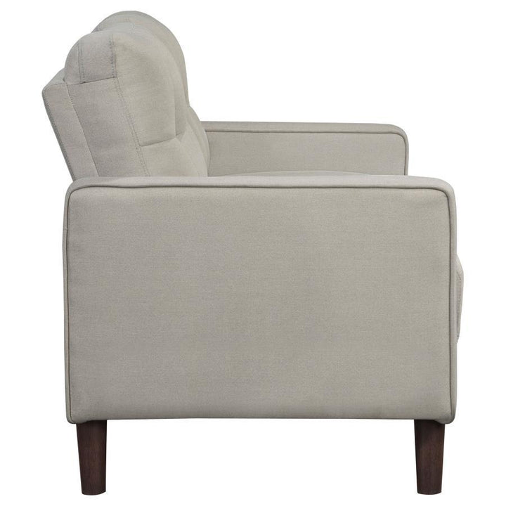Bowen - Upholstered Track Arm Tufted Loveseat - Beige