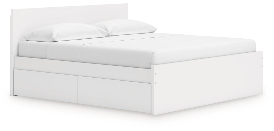 Onita - King Panel Platform Bed With Storage - White by Ashley Furniture product image