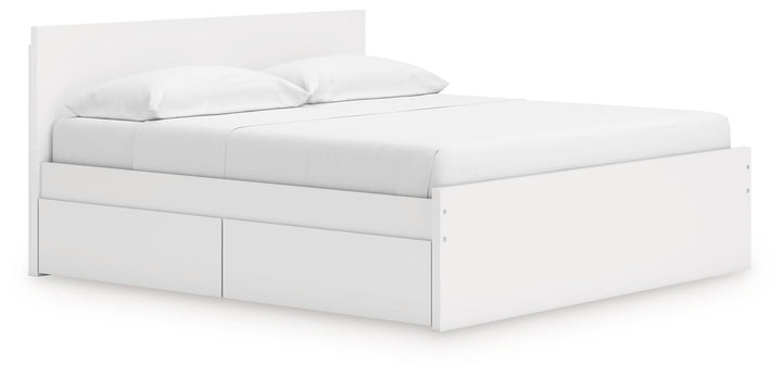 Onita - King Panel Platform Bed With Storage - White by Ashley Furniture product image