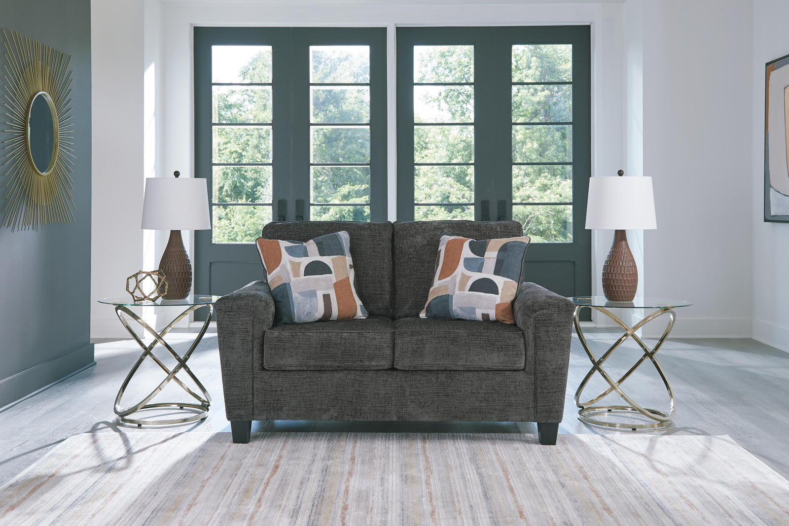 Erinslane Loveseat - Black (2)