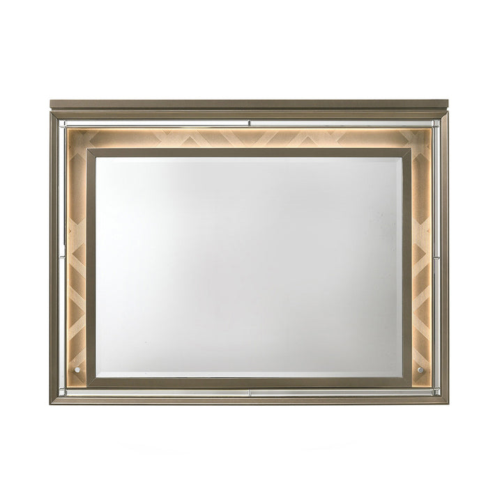 Skylar Mirror with Led in LED &amp; Dark Champagne