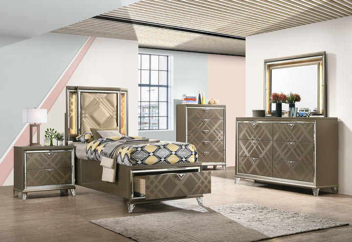 Skylar Mirror with Led in LED &amp; Dark Champagne - lifestyle
