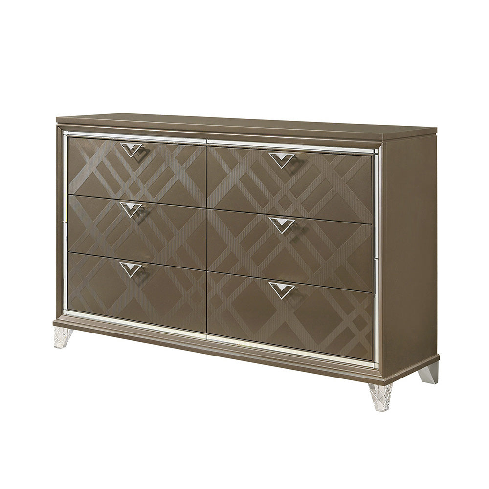Skylar Dresser in Dark Champagne