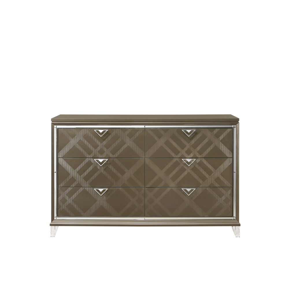 Skylar Dresser in Dark Champagne