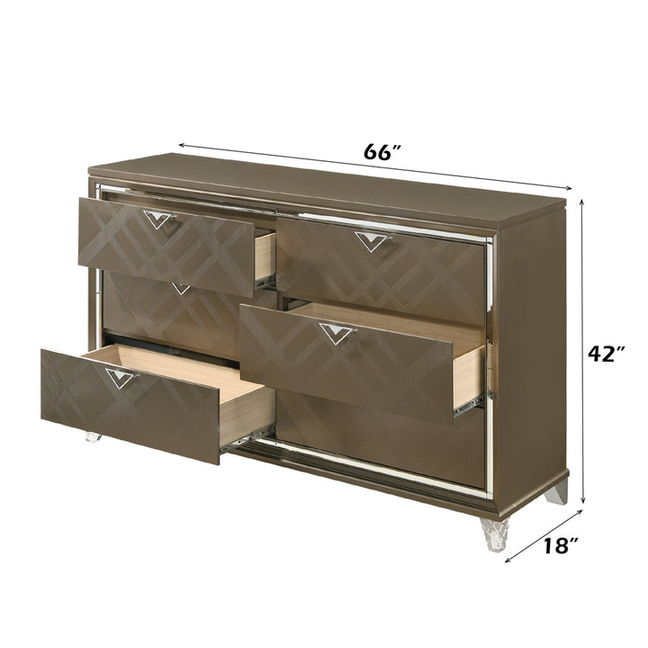 Skylar Dresser in Dark Champagne - dimensions