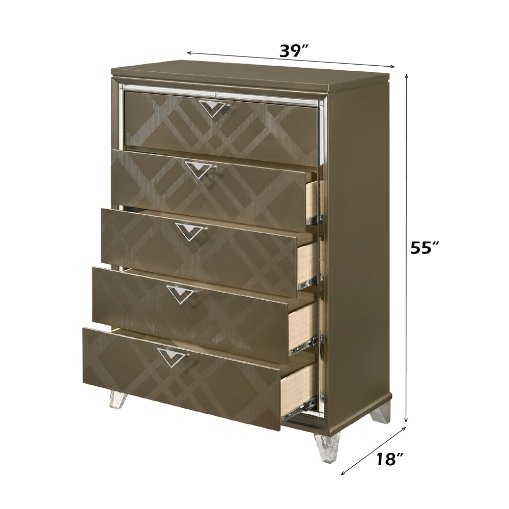Skylar Chest in Dark Champagne - dimensions