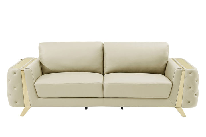 DivanItalia 1050 2-Piece Sofa Set in Top-Grain Italian Leather - Beige