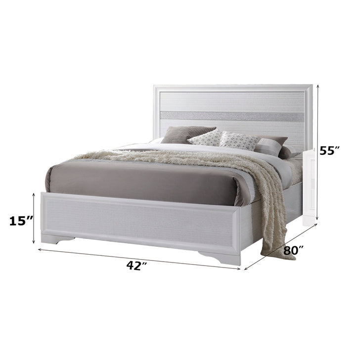 Naima Twin Bed in White Finish - dimensions