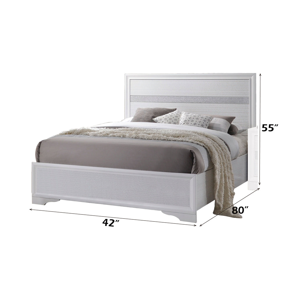 Naima Twin Bed in White Finish - dimensions