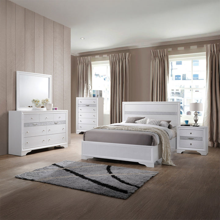Naima Twin Bed in White Finish - lifestyle