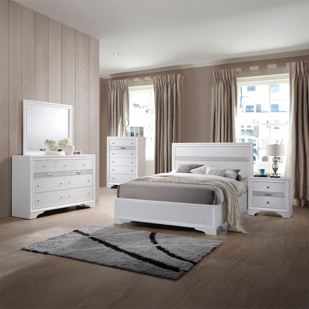 Naima Twin Bed in White Finish - lifestyle