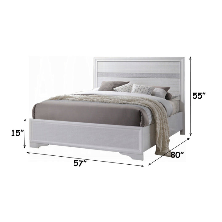 Naima Full Bed in White - dimensions