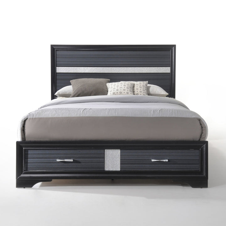 Naima EK Bed with Storage in Black