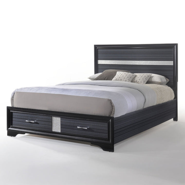 Naima EK Bed with Storage in Black