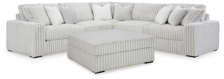 Stupendous 3-Piece Sectional and Ottoman - Alloy (1)