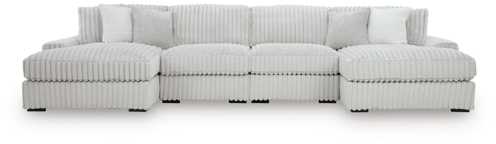 Stupendous 4-Piece Sectional with Double Chaise - Alloy (1)