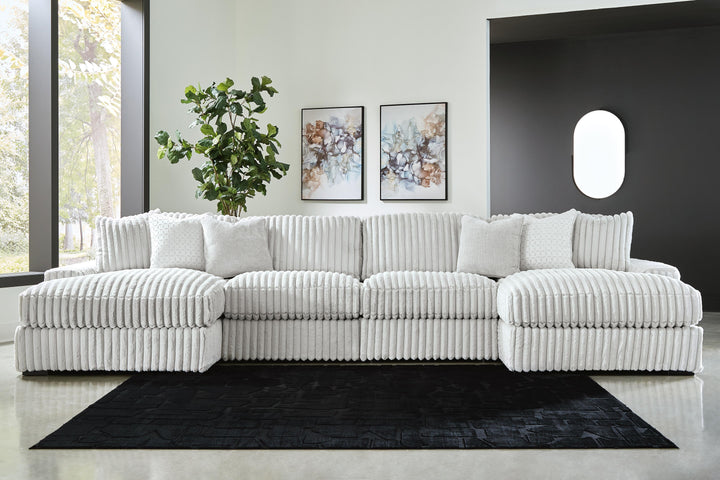 Stupendous 4-Piece Sectional with Double Chaise - Alloy (2)