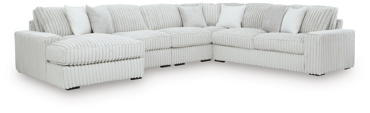Stupendous 5-Piece Sectional with Chaise - Alloy (1)
