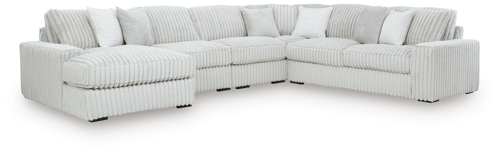 Stupendous 5-Piece Sectional with Chaise - Alloy (1)
