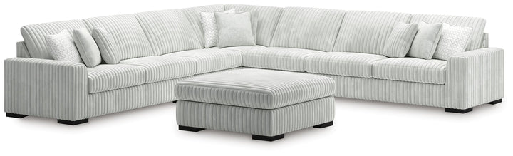 Stupendous 5-Piece Sectional and Ottoman - Alloy (1)