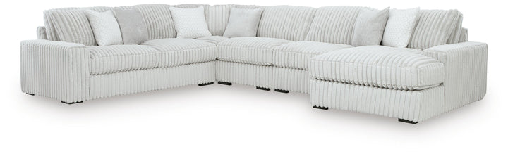 Stupendous 5-Piece Sectional with Chaise - Alloy (1)