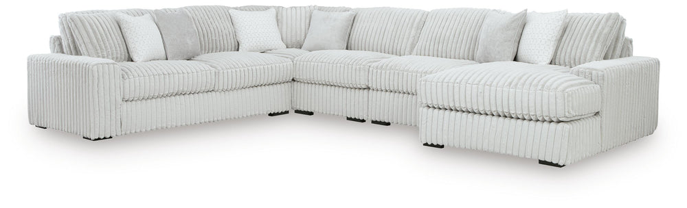 Stupendous 5-Piece Sectional with Chaise - Alloy (1)
