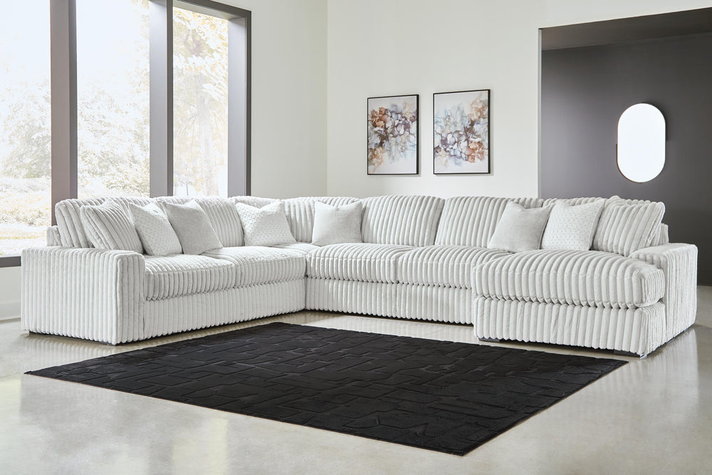 Stupendous 5-Piece Sectional with Chaise - Alloy (2)