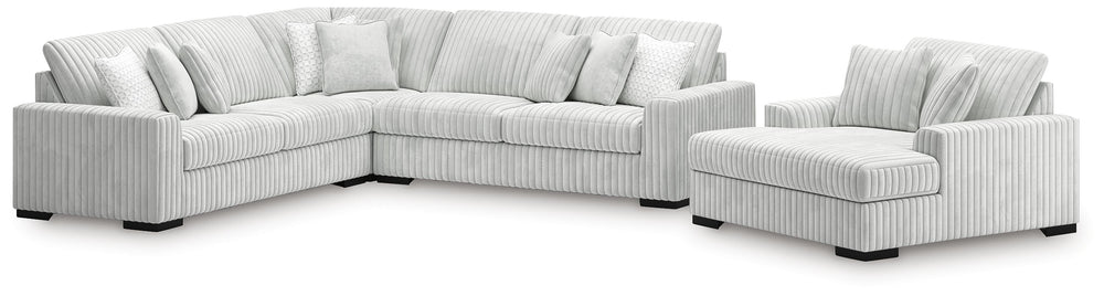 Stupendous 3-Piece Sectional and Oversized Chaise - Alloy (1)