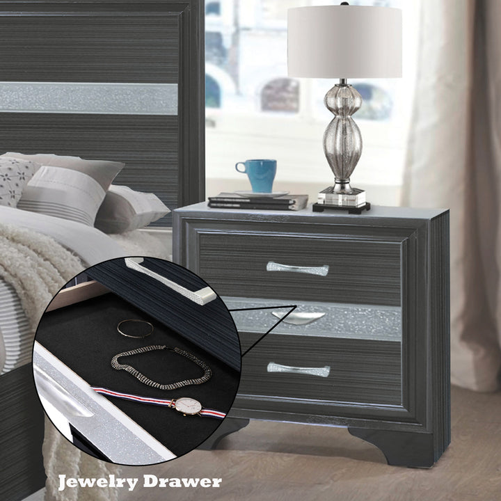 Naima Nightstand in Black - features