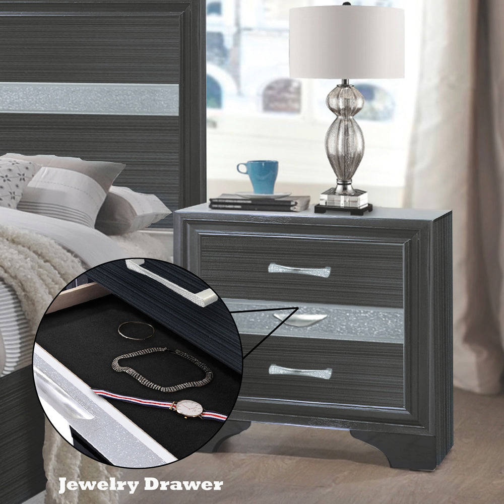Naima Nightstand in Black - features