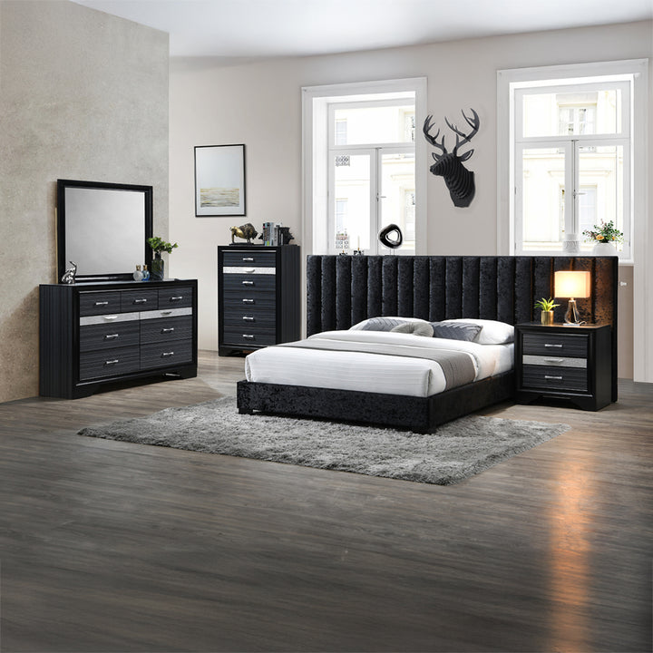 Naima Nightstand in Black - lifestyle