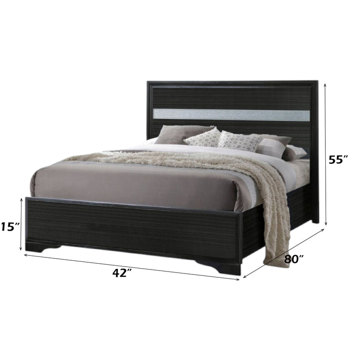 Naima Twin Bed in Black - dimensions