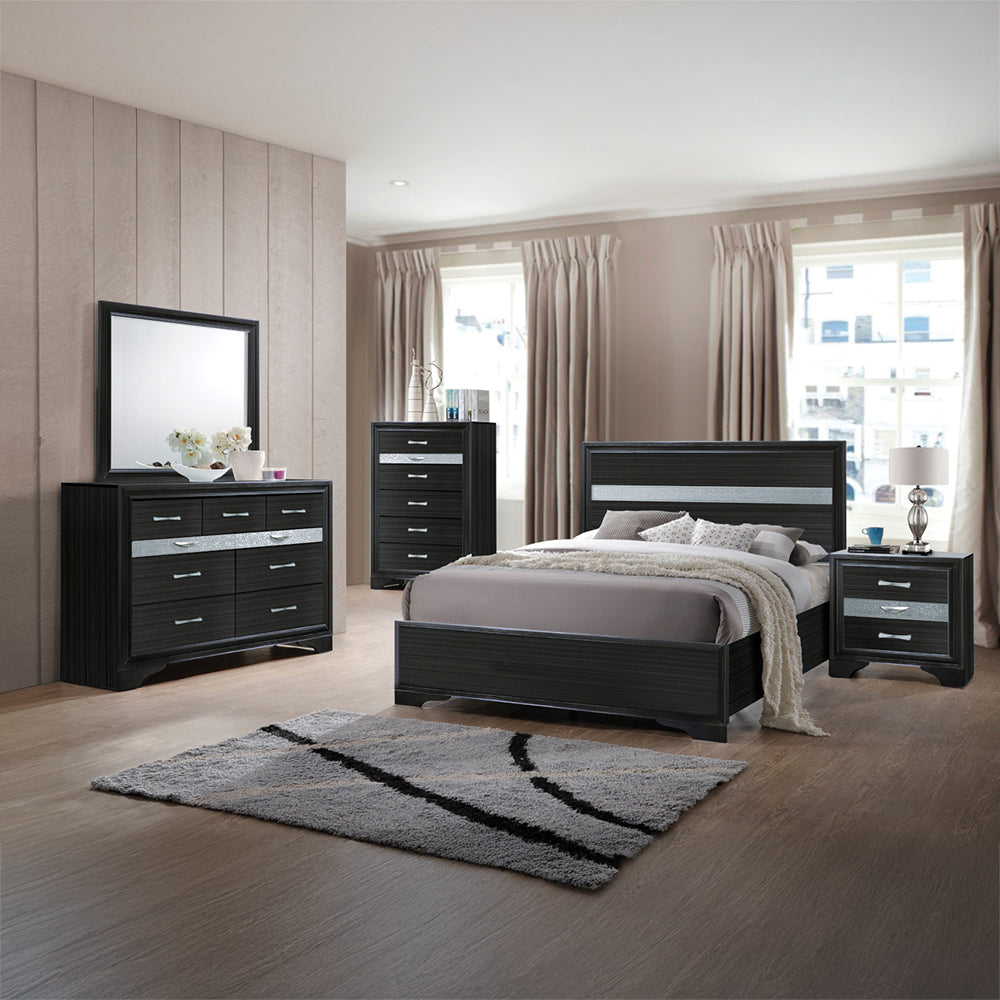 Naima Twin Bed in Black - lifestyle