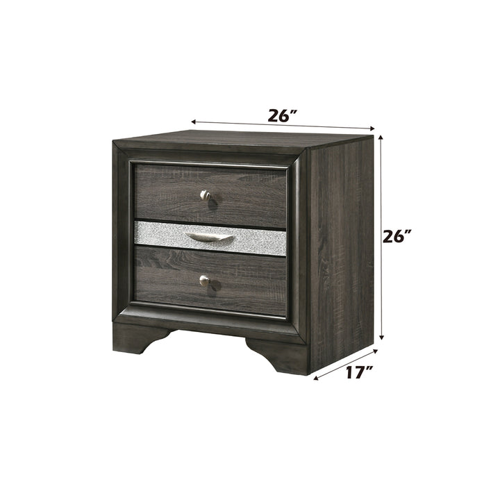 Naima Nightstand in Gray - dimensions