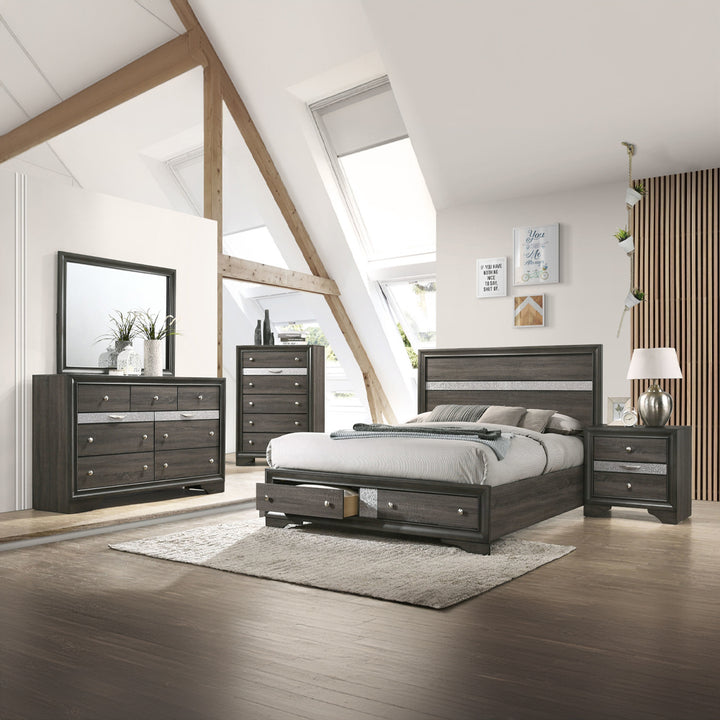 Naima Nightstand in Gray - lifestyle