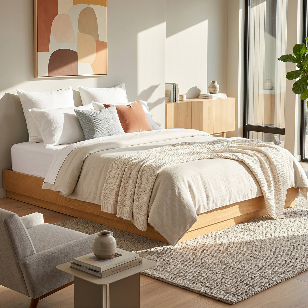 Low Profile King Platform Bed – Walnut