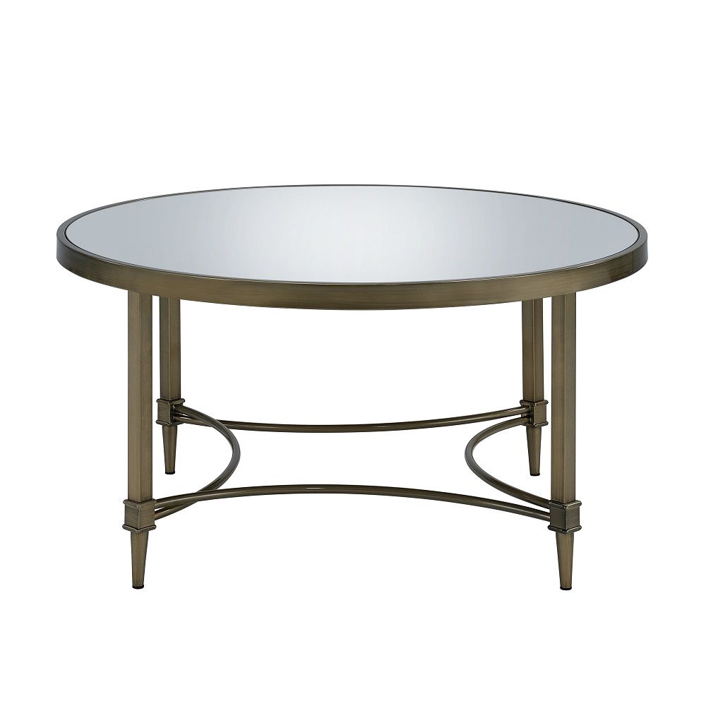 Aditya - Coffee Table - Mirrored & Antique Brass