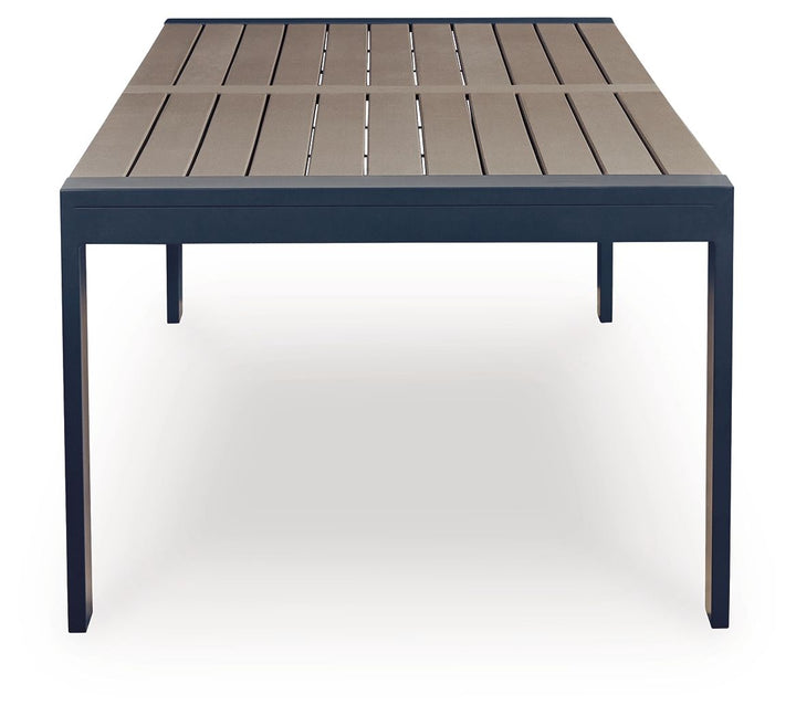 East Beach - Rectangular Dining Table With Umbrella Option - Blue