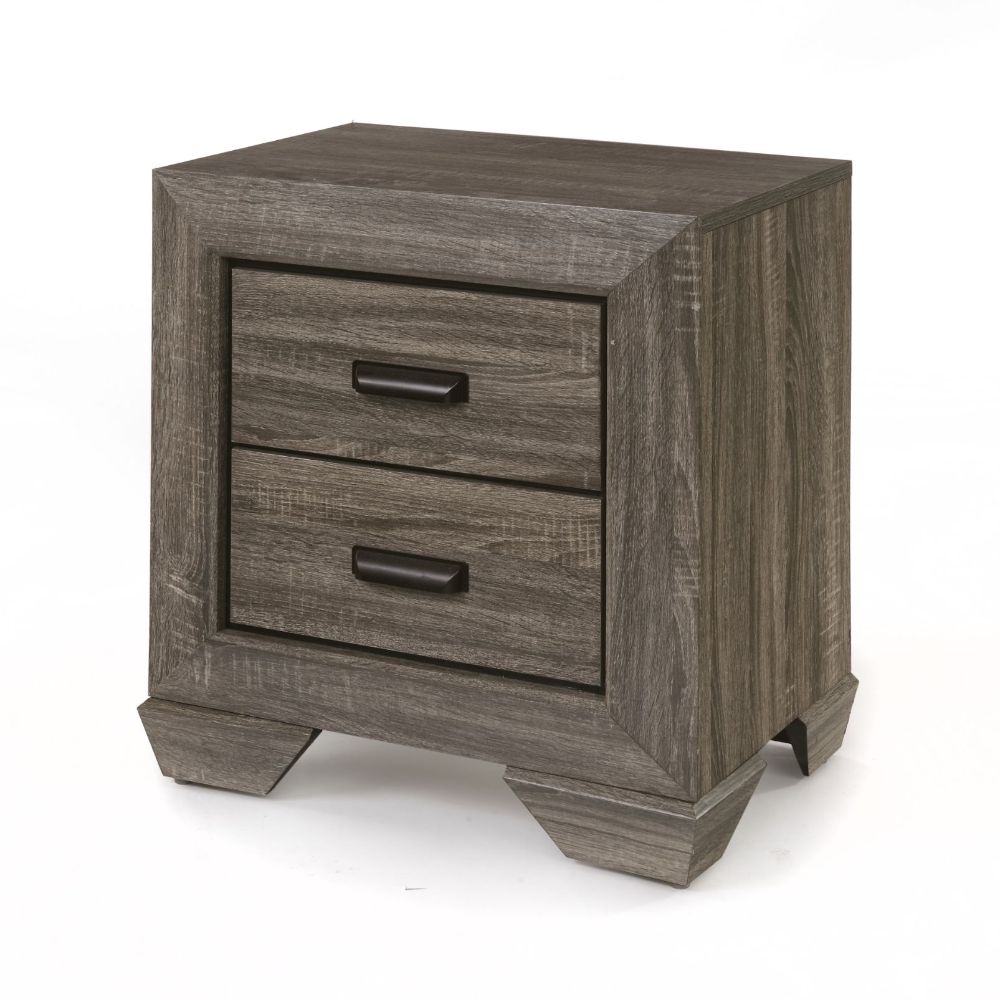 Lyndon Nightstand in Weathered Gray Grain Finish
