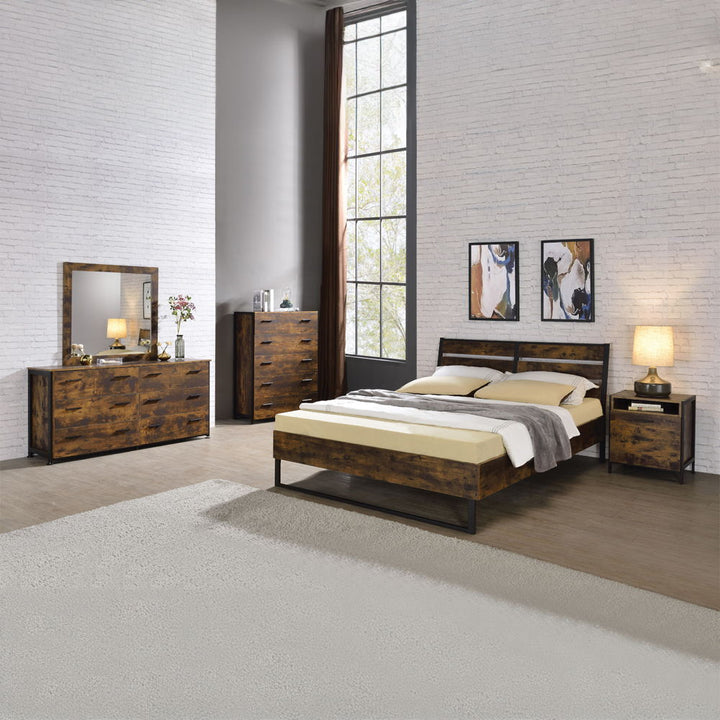 Juvanth - Nightstand - Rustic Oak & Black