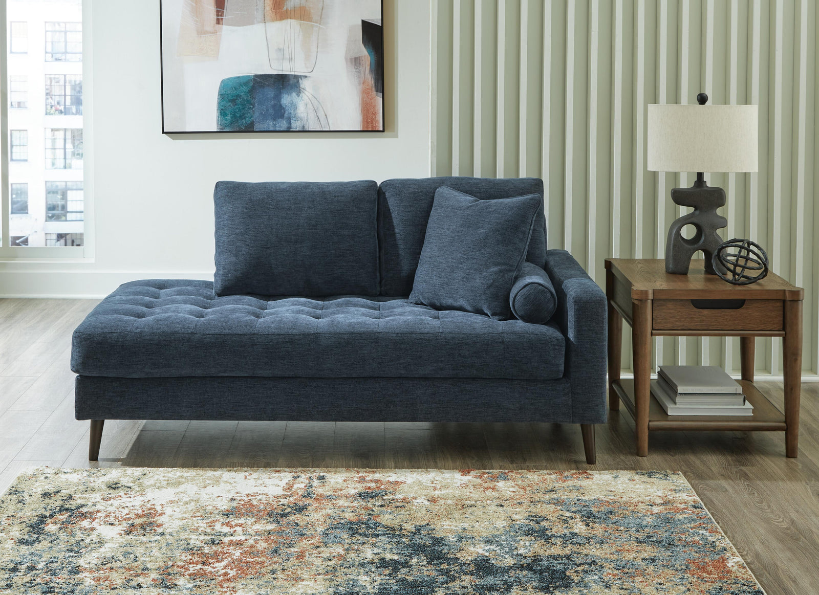 Bixler Right-Arm Facing Corner Chaise - Blue (2)