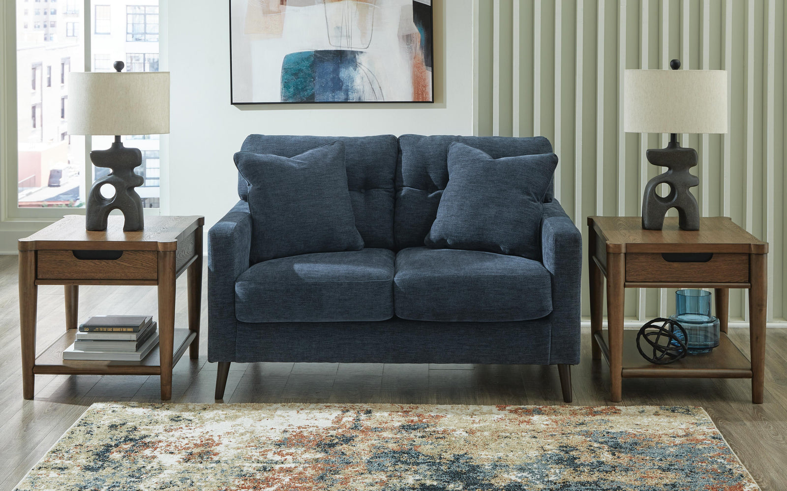 Bixler Loveseat - Blue (2)
