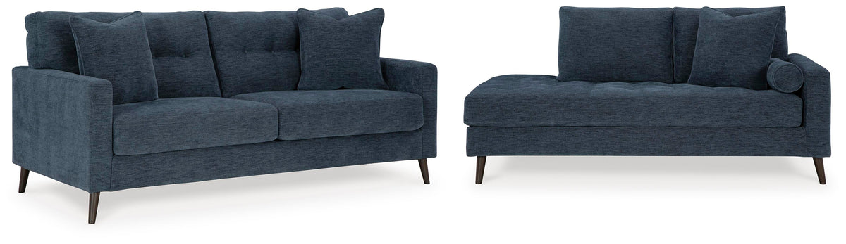Bixler Sofa and Chaise - Navy (1)