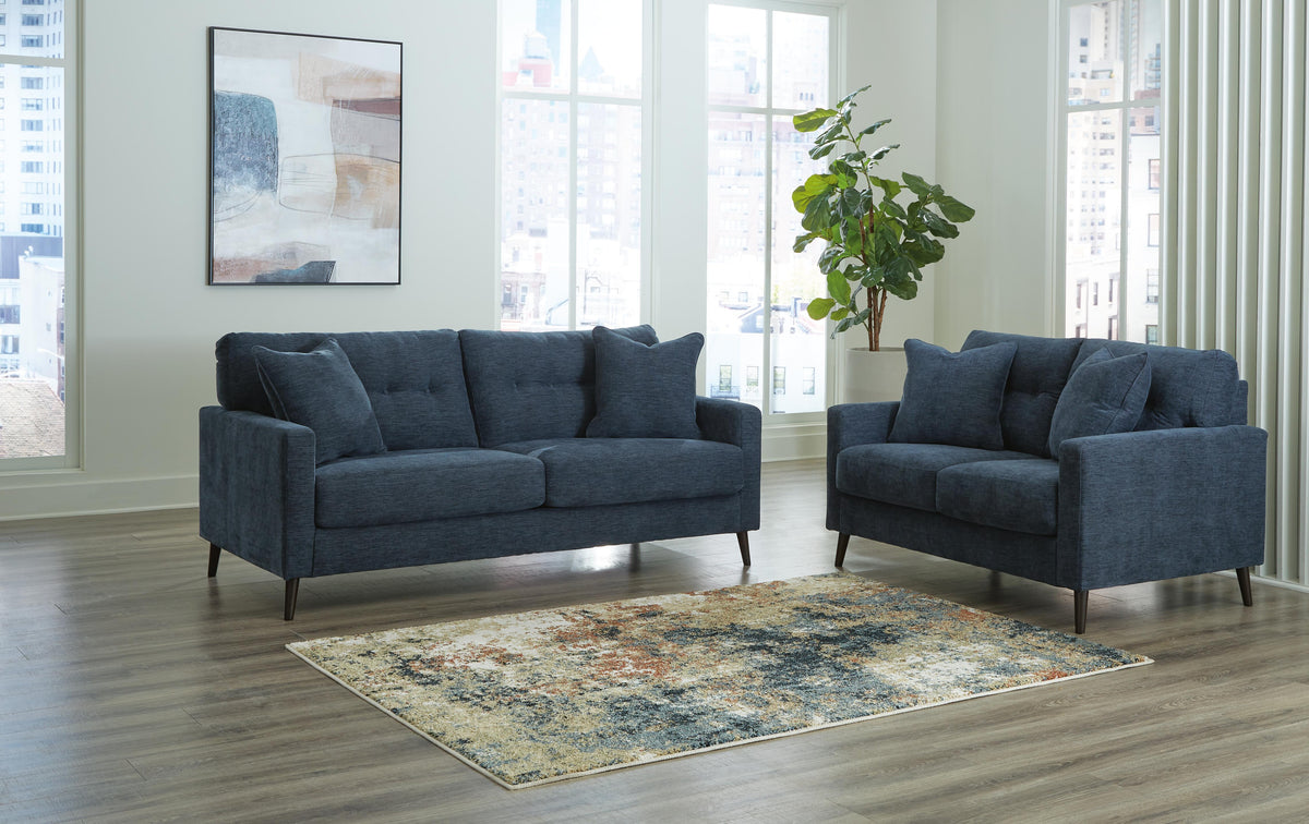Bixler Sofa and Loveseat - Navy (1)