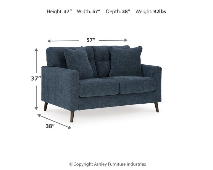 Bixler Loveseat - Blue (4)