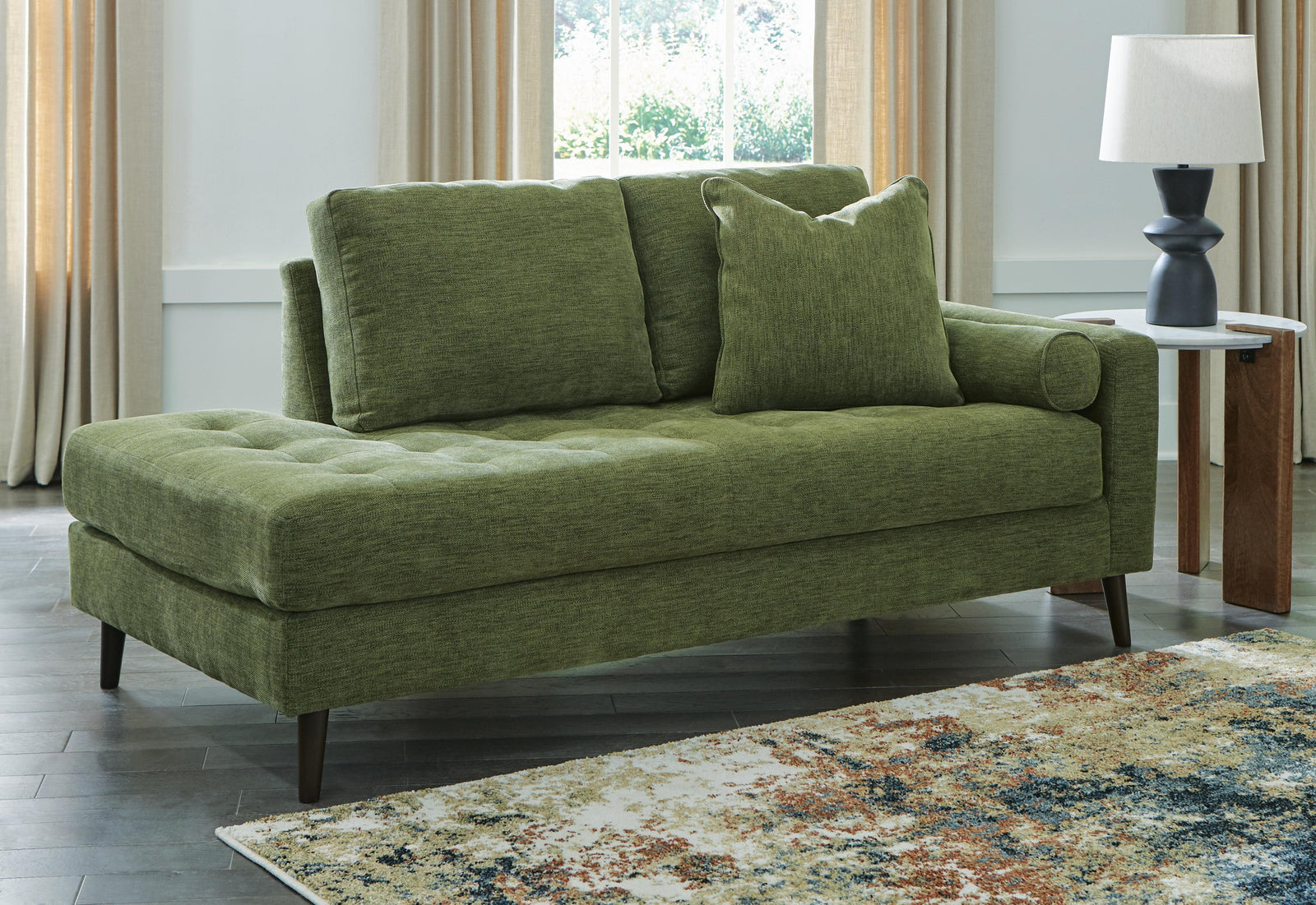 Bixler Right-Arm Facing Corner Chaise - Green (2)