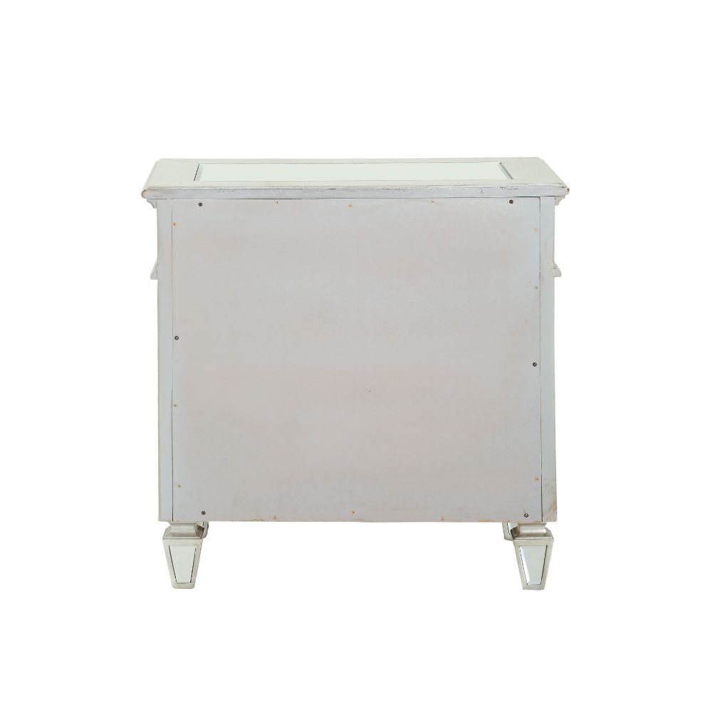 Varian Nightstand in Mirrored & Sliver